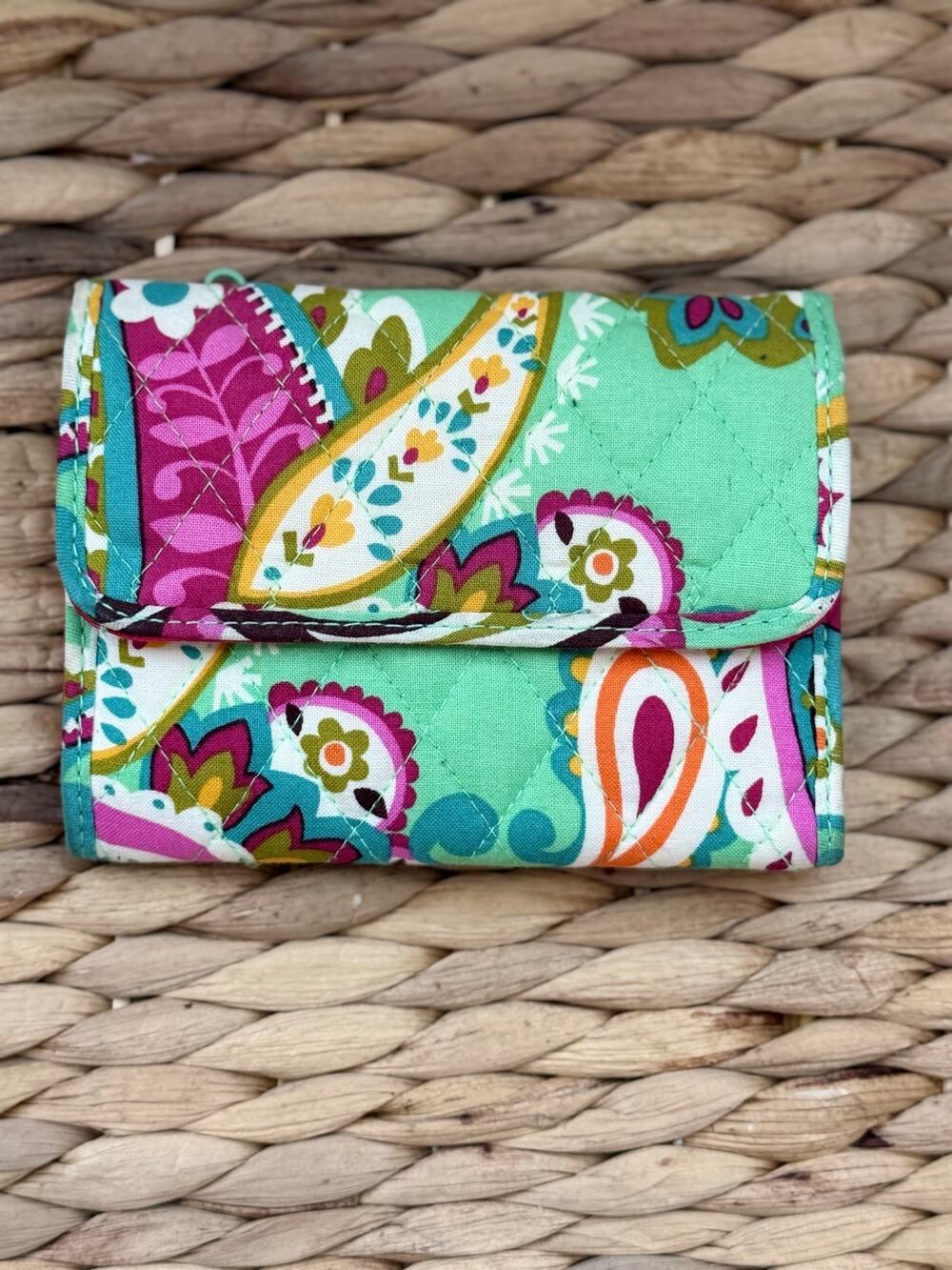 Vera Bradley Euro Wallet Tutti Frutti Retired Quilted Cotton Trifold Wallet
